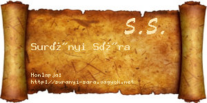 Surányi Sára névjegykártya